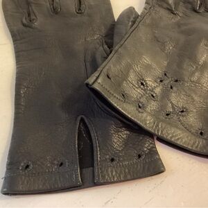 Vintage Black Leather Gloves